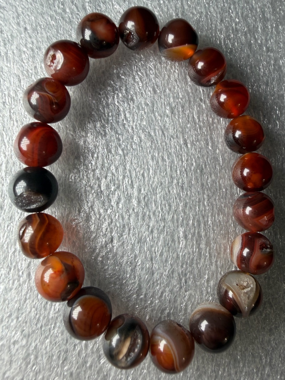 Show Stopping Rare 10MM Red Chocolate Druzy Natural Crystal Bracelet